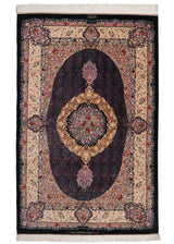 Alfombra persa de seda pura Qom | 200 x 129 cm