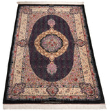 Alfombra persa de seda pura Qom | 200 x 129 cm
