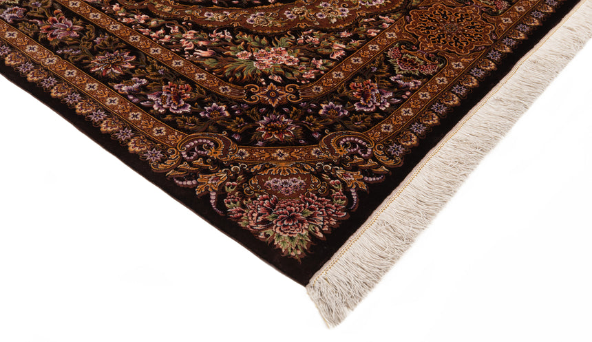 Alfombra persa de seda pura Qom | 204 x 131 cm