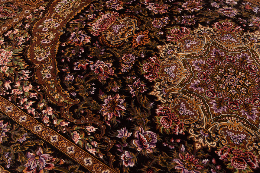 Alfombra persa de seda pura Qom | 204 x 131 cm