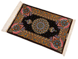 Alfombra persa de seda pura Qom | 86 x 57 cm