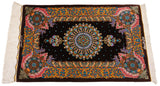 Alfombra persa de seda pura Qom | 86 x 57 cm