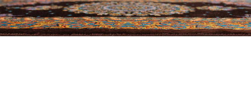 Alfombra persa de seda pura Qom | 86 x 57 cm