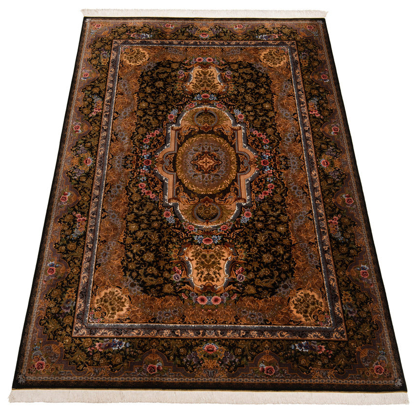 Alfombra persa de seda pura Qom | 303 x 200 cm