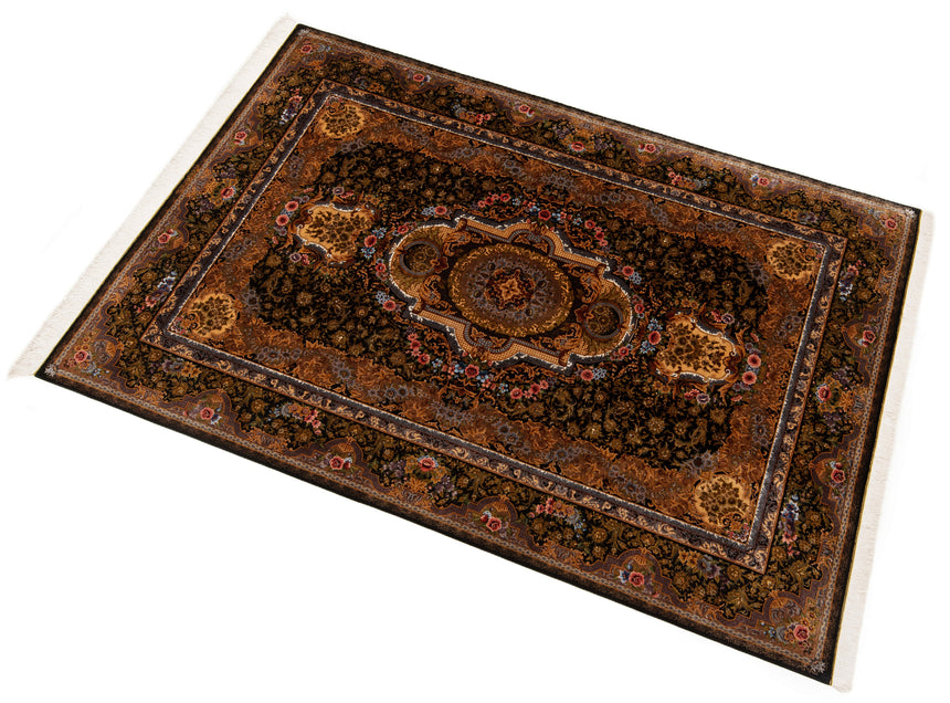 Alfombra persa de seda pura Qom | 303 x 200 cm