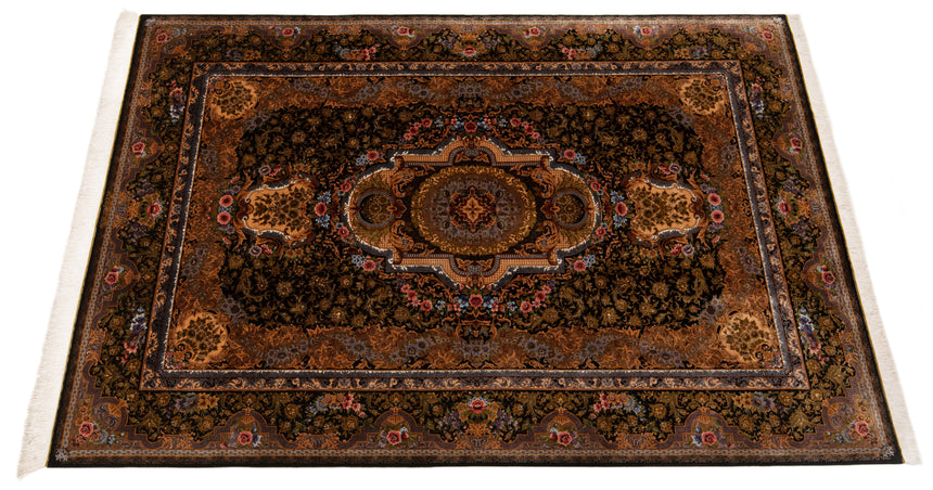 Alfombra persa de seda pura Qom | 303 x 200 cm