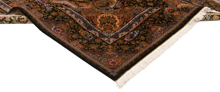 Alfombra persa de seda pura Qom | 303 x 200 cm