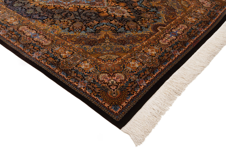 Alfombra persa de seda pura Qom | 307 x 200 cm