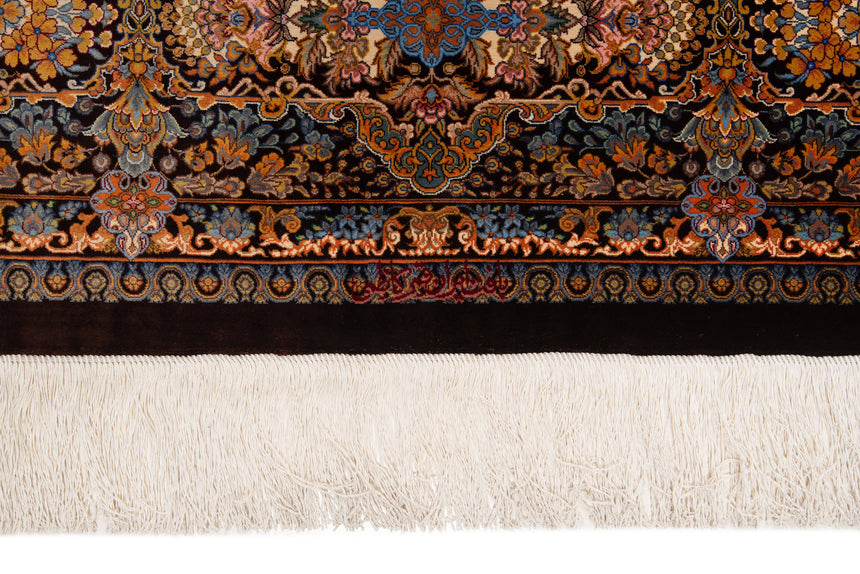 Alfombra persa de seda pura Qom | 307 x 200 cm