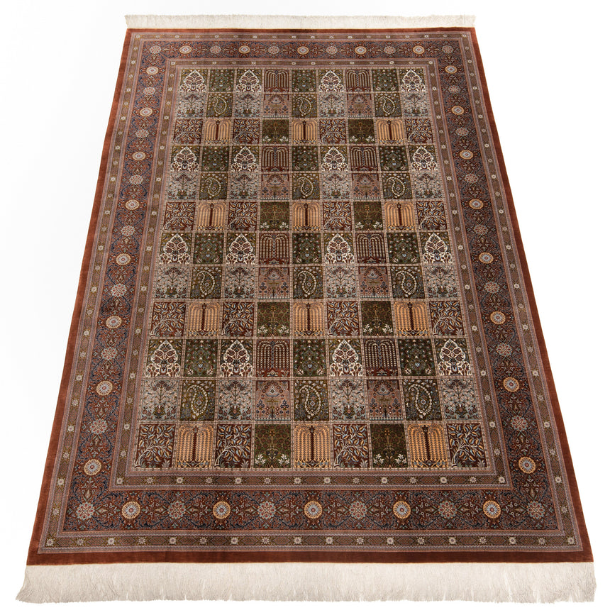 Alfombra persa de seda pura Qom | 300 x 200 cm