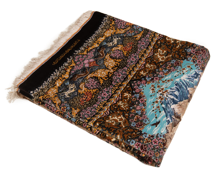 Alfombra persa de seda pura Qom | 298 x 205 cm