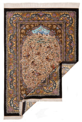 Alfombra persa de seda pura Qom | 298 x 205 cm