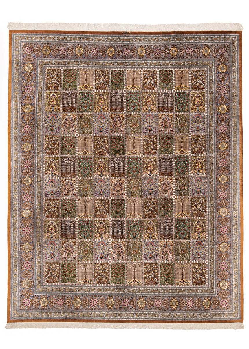 Alfombra persa de seda pura Qom | 300 x 243 cm