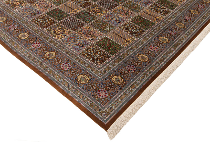 Alfombra persa de seda pura Qom | 300 x 243 cm