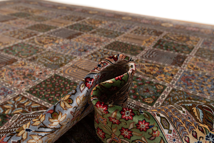 Alfombra persa de seda pura Qom | 300 x 243 cm