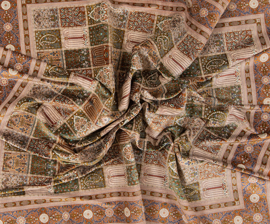 Alfombra persa de seda pura Qom | 300 x 294 cm