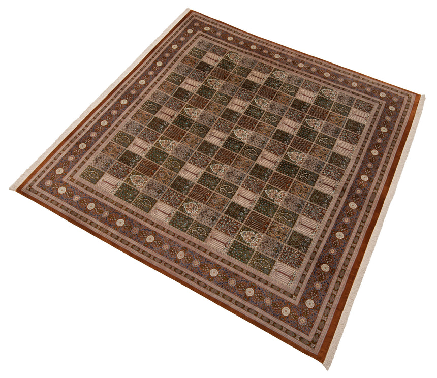 Alfombra persa de seda pura Qom | 300 x 294 cm