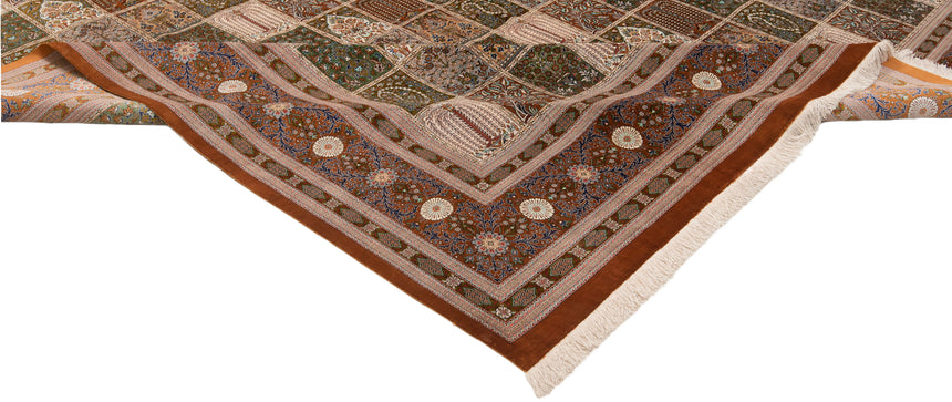 Alfombra persa de seda pura Qom | 300 x 294 cm