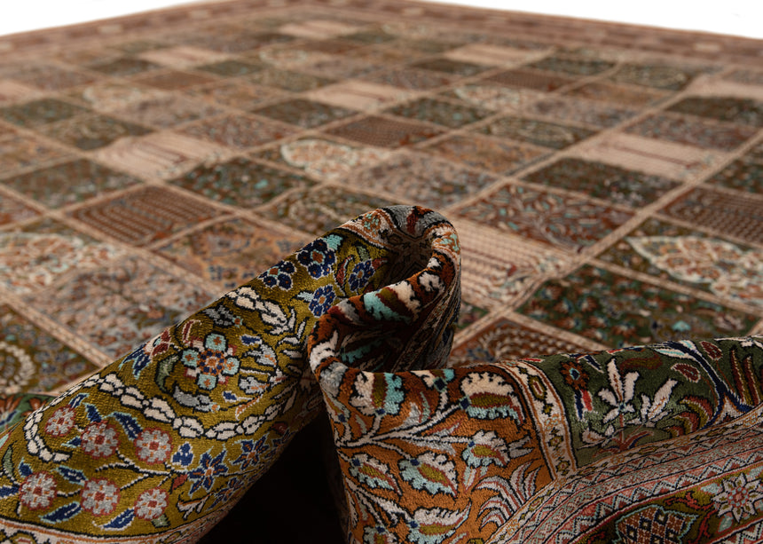 Alfombra persa de seda pura Qom | 300 x 294 cm