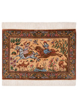 Alfombra persa de seda pura Qom | 58 x 87 cm