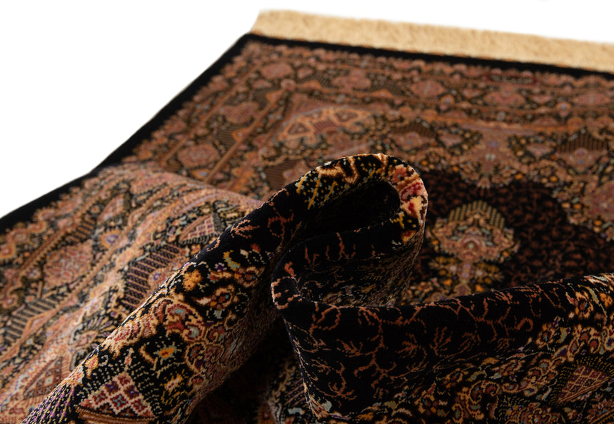 Alfombra persa de seda pura Qom | 120 x 80 cm