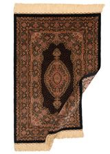 Alfombra persa de seda pura Qom | 120 x 80 cm