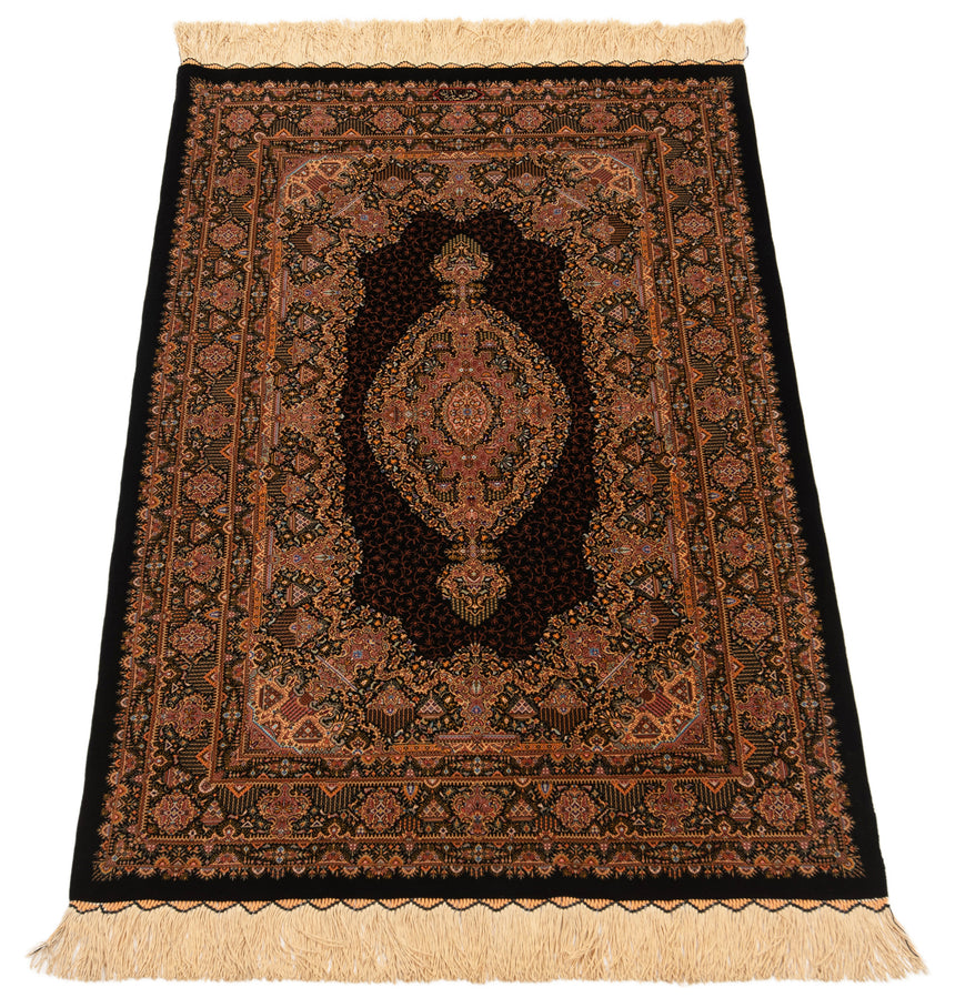 Alfombra persa de seda pura Qom | 120 x 80 cm
