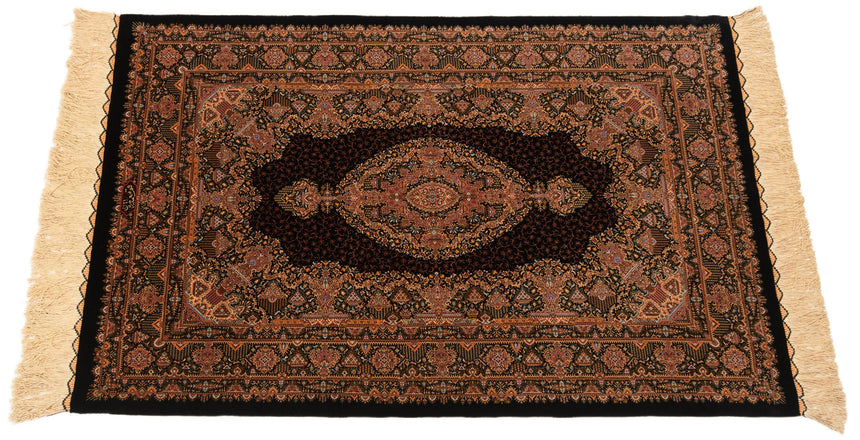 Alfombra persa de seda pura Qom | 120 x 80 cm