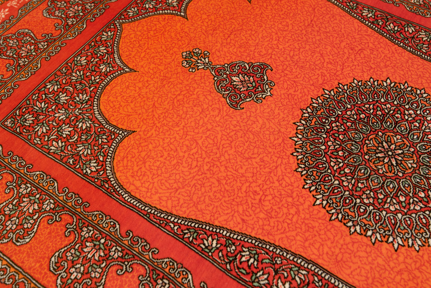 Alfombra persa de seda pura Qom | 94 x 60 cm