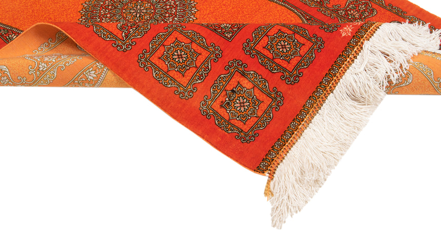 Alfombra persa de seda pura Qom | 94 x 60 cm