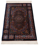 Alfombra persa de seda pura Qom | 90 x 59 cm