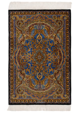 Alfombra persa de seda pura Qom | 120 x 79 cm