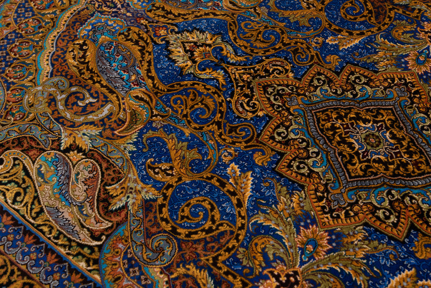 Alfombra persa de seda pura Qom | 120 x 79 cm