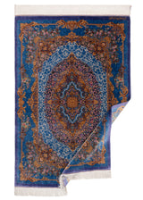 Alfombra persa de seda pura Qom | 149 x 102 cm