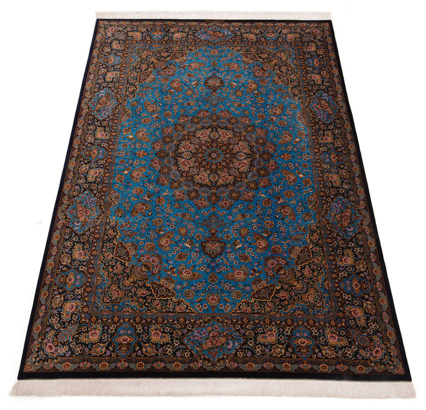 Alfombra persa de seda pura Qom | 308 x 207 cm