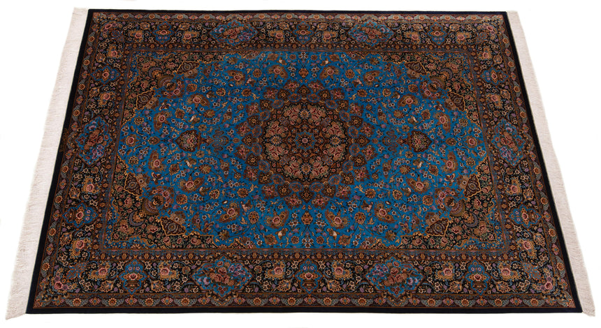 Alfombra persa de seda pura Qom | 308 x 207 cm