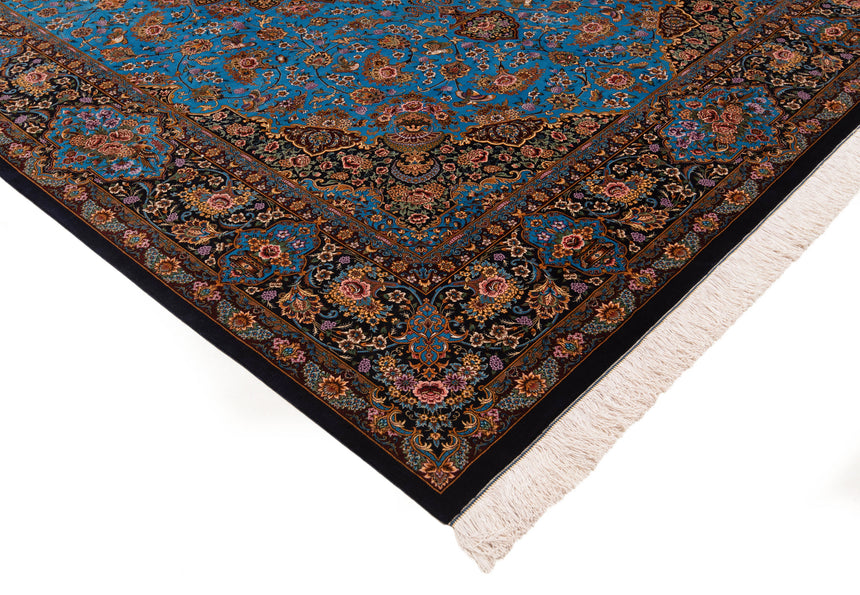 Alfombra persa de seda pura Qom | 308 x 207 cm
