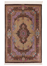 Alfombra persa de seda pura Qom | 150 x 95 cm
