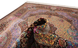 Alfombra persa de seda pura Qom | 150 x 95 cm