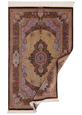 Alfombra persa de seda pura Qom | 150 x 95 cm