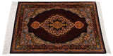 Alfombra persa de seda pura Qom | 121 x 82 cm