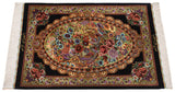 Alfombra persa de seda pura Qom | 89 x 59 cm