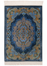 Alfombra persa de seda pura Qom | 117 x 80 cm