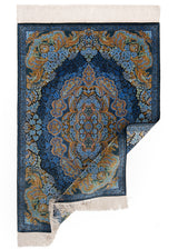 Alfombra persa de seda pura Qom | 117 x 80 cm