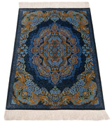 Alfombra persa de seda pura Qom | 117 x 80 cm