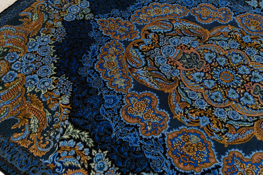 Alfombra persa de seda pura Qom | 117 x 80 cm