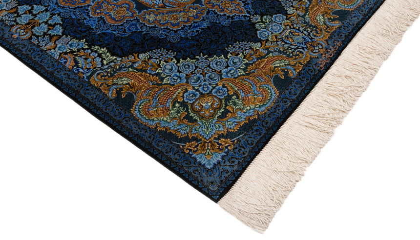 Alfombra persa de seda pura Qom | 117 x 80 cm