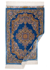 Alfombra persa de seda pura Qom | 120 x 79 cm