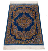 Alfombra persa de seda pura Qom | 120 x 79 cm