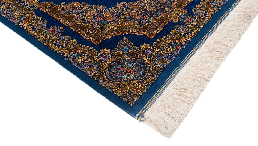 Alfombra persa de seda pura Qom | 120 x 79 cm
